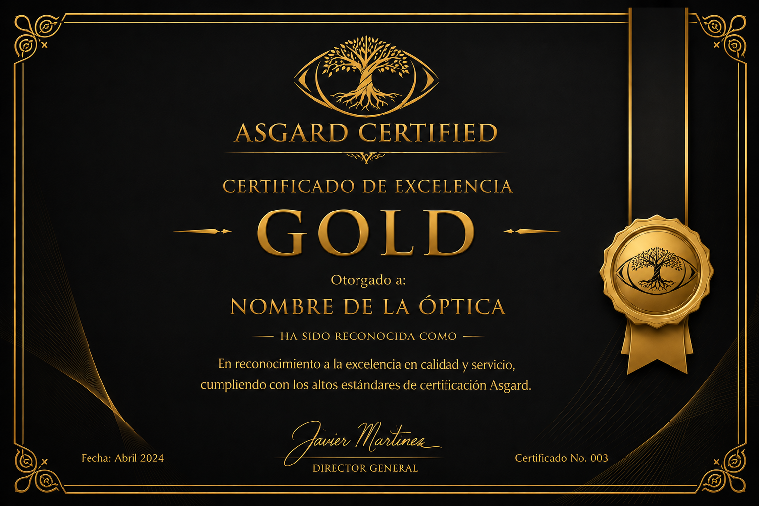 Certificado Asgard Gold